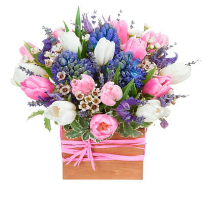 Цветы в коробке «Счастливое мгновенье»